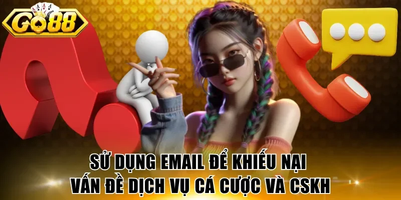 Sử dụng email để khiếu nại vấn đề dịch vụ cá cược và CSKH